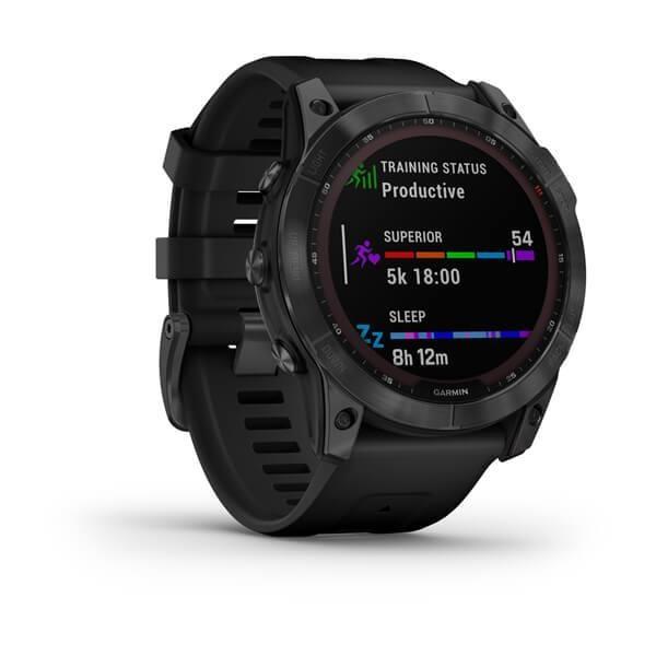 Garmin fenix 7X Solar, Gray/  Black Silicone Band,  EU1