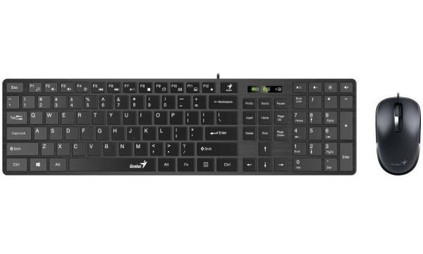 GENIUS set klávesnica + myš Slimstar C126/  drôtový set/  USB/  čierna/  CZ+SK rozloženie