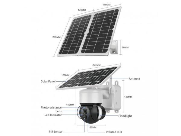 Viking solárna outdoorová HD kamera HDs02 4G, bílá1