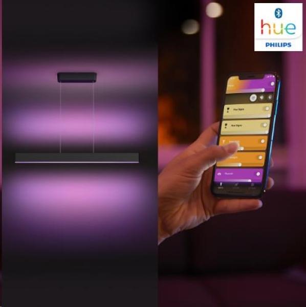PHILIPS Ensis Svítidlo závěsné,  Hue White and color ambiance,  24V,  2x39W integr.LED,  Černá9