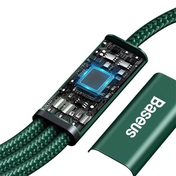 Baseus Rapid Series Nabíjací / dátový kábel 3v1 Type-C/ (Micro USB + Lightning PD 20W + USB-C) 1.5 m zelená2