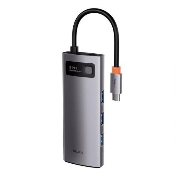 Baseus Metal Gleam Series 5v1 HUB Type-C (USB-C PD 100W,  3* USB 3.0,  HDMI) šedá6
