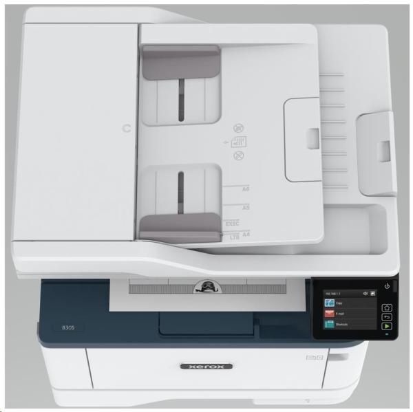 Xerox B305V_DNI B&W laser. MFZ,  A4,  512 MB,  DUPLEX,  ADF,  38 strán za minútu,  Ethernet/ Wifi/ USB,  Apple AirPrint6