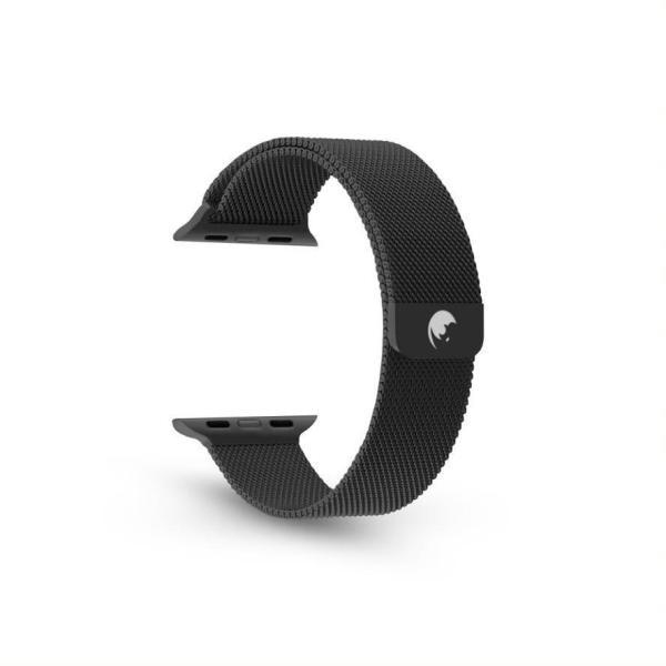 RhinoTech ocelový řemínek milánský tah pro Apple Watch 42 /  44 /  45mm černý