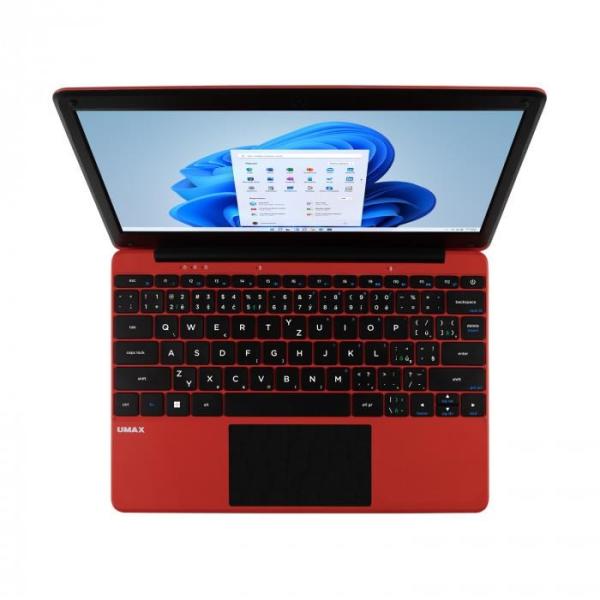 UMAX NTB VisionBook 12WRx Red - 11, 6" IPS HD 1366x768, Celeron N4020@1, 1 GHz, 4GB, 128GBeMMC, Intel UHD, W11P, Red0