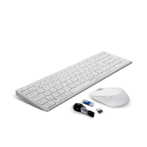 Set klávesnice a myši RAPOO 9700M,  bezdrôtový,  CZ/ SK,  biely3