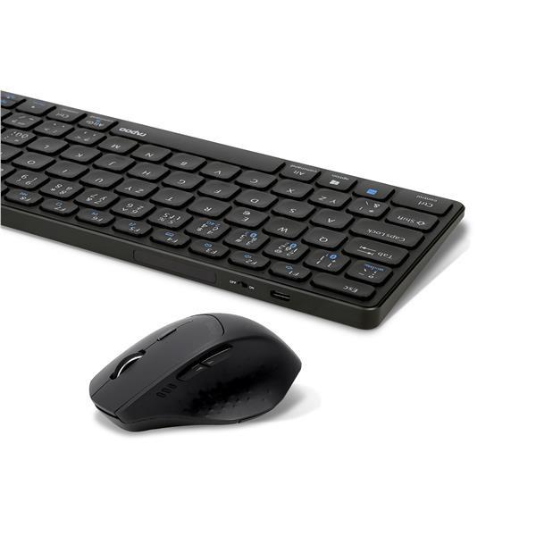 Set klávesnice a myši RAPOO 9800M,  bezdrôtový,  CZ/ SK,  sivý2