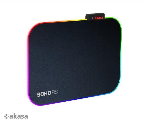 AKASA podložka pod myš SOHO RS,  RGB gaming mouse pad,  35x25cm,  4mm thick