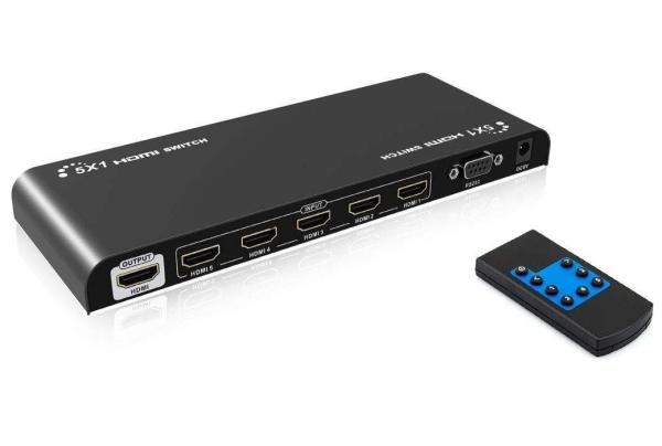 PremiumCord 4Kx2K@60Hz HDMI 2.0 prepínač 5:1 HDR,  RS232 s diaľkovým ovládaním