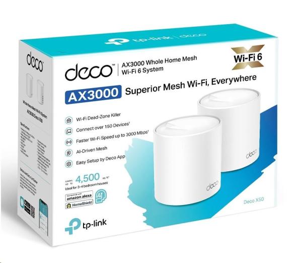 TP-Link Deco X50(2-pack) WiFi6 Mesh (AX3000, 2, 4GHz/ 5GHz, 3xGbELAN/ WAN)4