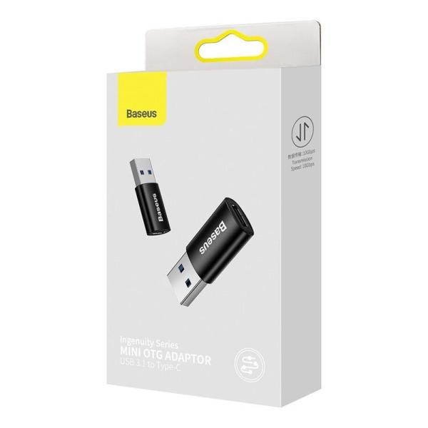 Baseus Ingenuity mini OTG adaptér USB-A 3, 1A samec na USB-C samica,  čierny0