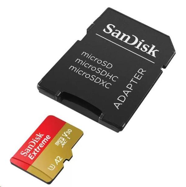 Karta SanDisk micro SDXC 512GB Extreme (190 MB/ s Class 10,  UHS-I U3 V30) + adaptér1