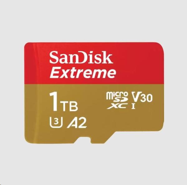 Karta SanDisk micro SDXC 1TB Extreme (190 MB/ s Class 10,  UHS-I U3 V30) + adaptér