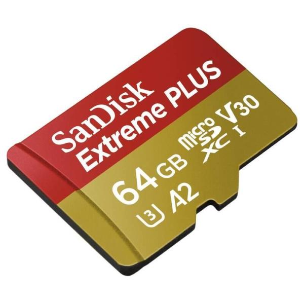 Karta SanDisk micro SDXC 64GB Extreme PLUS (200 MB/ s Class 10,  UHS-I U3 V30) + adaptér0