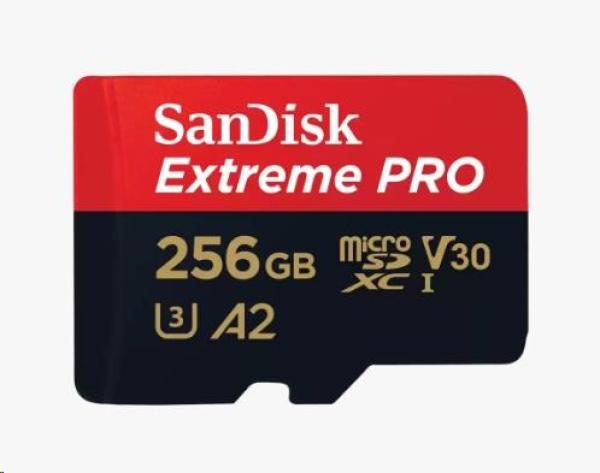 SanDisk micro SDXC karta 256GB Extreme PRO (200 MB/ s Class 10,  UHS-I U3 V30) + adaptér