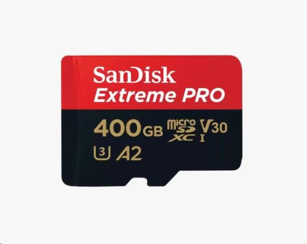 SanDisk micro SDXC karta 400GB Extreme PRO (200 MB/ s Class 10,  UHS-I U3 V30) + adaptér
