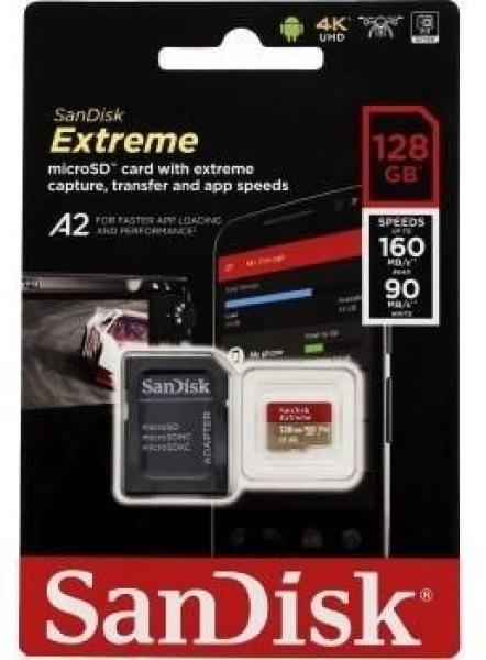 Karta SanDisk micro SDXC 128 GB Extreme Action Cams and Drones (190 MB/ s Class 10,  UHS-I U3 V30) + adaptér3