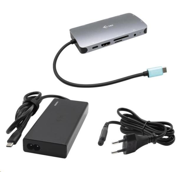 i-tec USB-C Metal Nano Dock HDMI/ VGA s LAN + PD 100 W + napájací zdroj 77W (PD 65W)