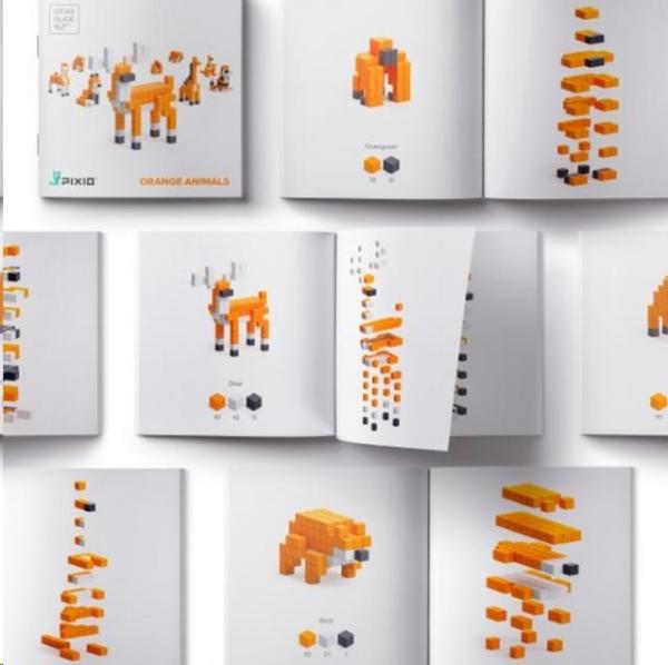 PIXIO Orange Animals magnetická stavebnice3