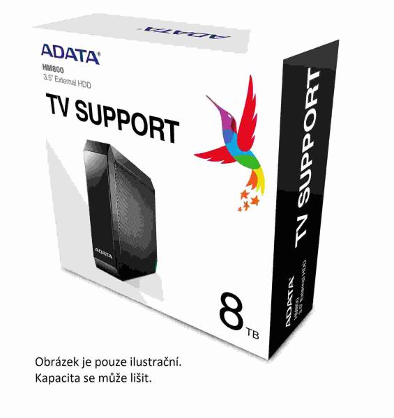 Externý pevný disk ADATA 8 TB 3.5" USB 3.2 HM800,  podpora TV,  šifrovanie AES,  čierna4