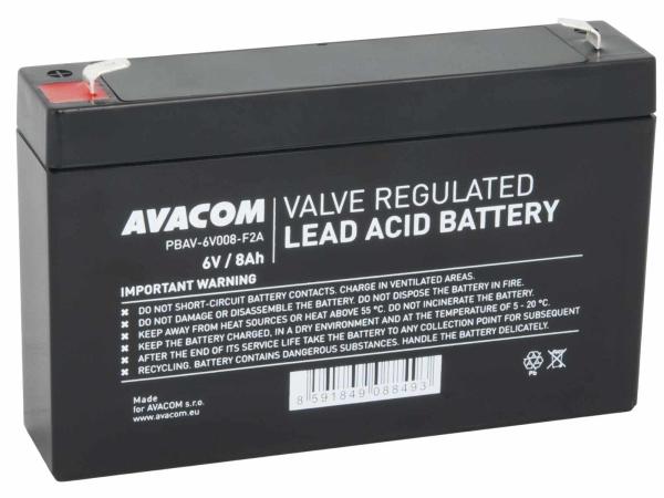 Batéria AVACOM 6V 8Ah F2 (PBAV-6V008-F2A)