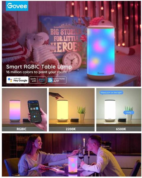 Govee Aura SMART RGBIC Stolní lampa4
