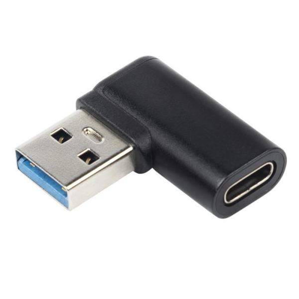 PremiumCord USB-C na USB3.0 typ A (F/ M),  90° zakrivený