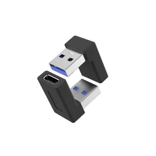 PremiumCord USB-C na USB3.0 typ A (F/ M),  90° zakrivený2