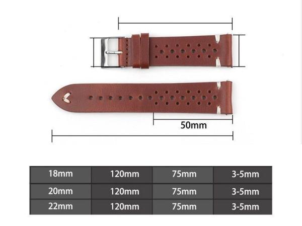 RhinoTech univerzální řemínek Genuine Leather Quick Release 18mm,  červená3