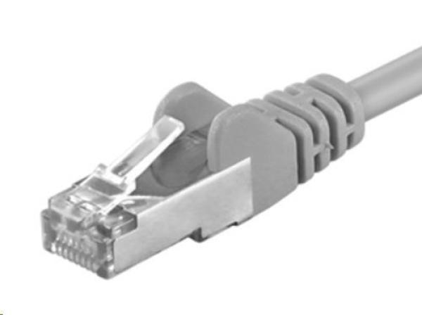 PREMIUMCORD Patch kábel CAT.6 F/ UTP,  RJ45-RJ45,  AWG 26 1m sivá