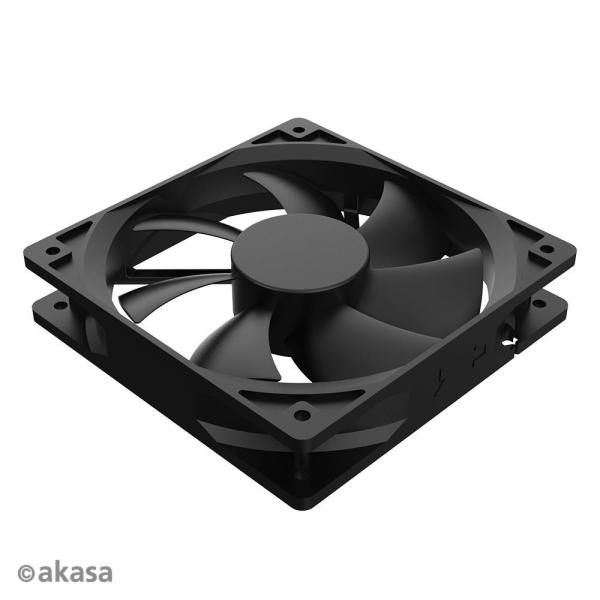 Ventilátor AKASA Smart Black, 12cm ventilátor, HD ložisko3