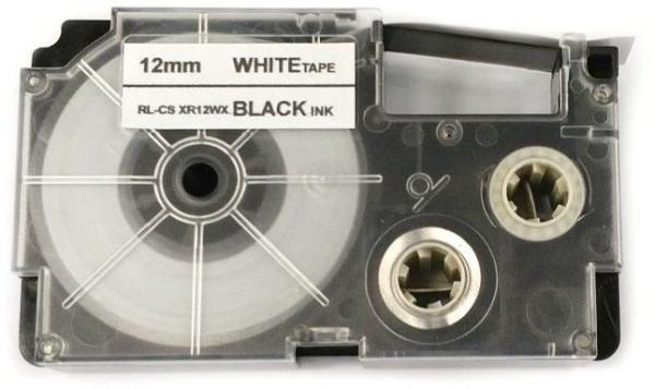 Páska Xerox kompatibilná s Casio XR-12WE1,  12 mm x 8 m,  čierna tlač /  biele pozadie - ALLPRINT