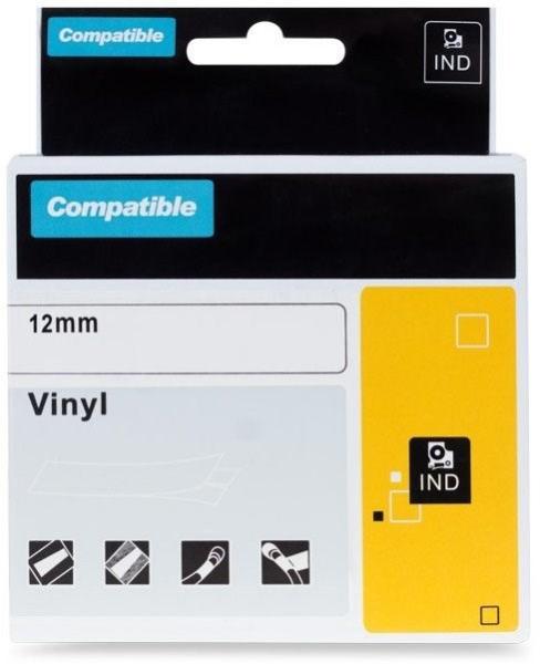 Páska Xerox kompatibilná s DYMO 8432,  12 mm x 5, 5 m,  čierna tlač /  žltý podklad,  RHINO,  vinyl - ALLPRINT