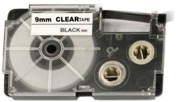 Páska Xerox kompatibilná s Casio,  XR-9X1,  9 mm x 8 m,  čierna tlač /  priehľadný podklad - ALLPRINT