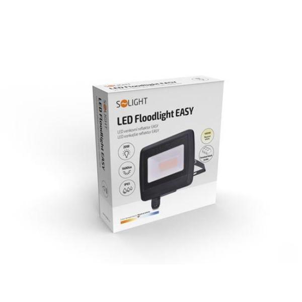 Solight LED reflektor Easy,  20W,  1600lm,  4000K,  IP65,  černý3