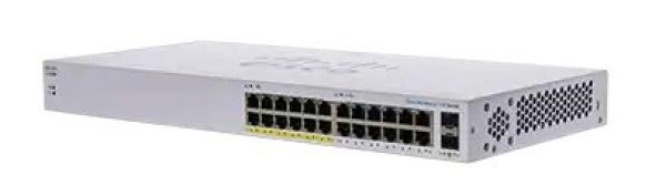 Cisco switch CBS110-24PP (24xGbE,  2xGbE/ SFP combo,  12xPoE+,  100W,  fanless) - REFRESH