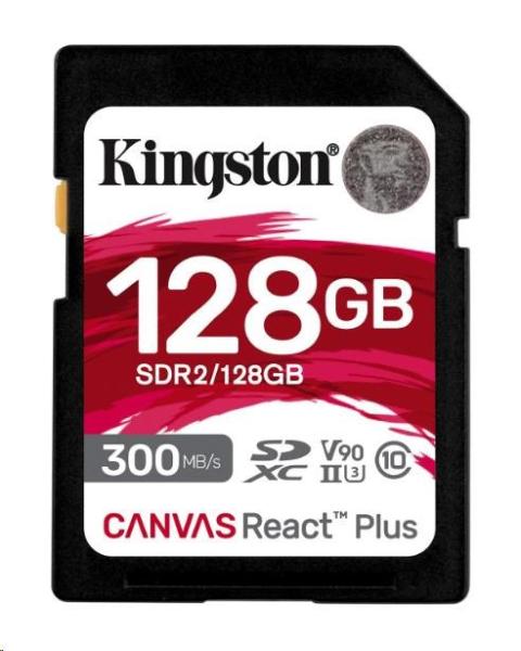 Kingston 128GB Canvas React Plus SDXC UHS-II 300R/ 260W U3 V90 pre Full HD/ 4K/ 8K