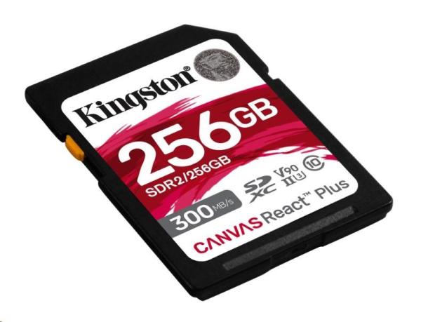 Kingston 256GB Canvas React Plus SDXC UHS-II 300R/ 260W U3 V90 pre Full HD/ 4K/ 8K1