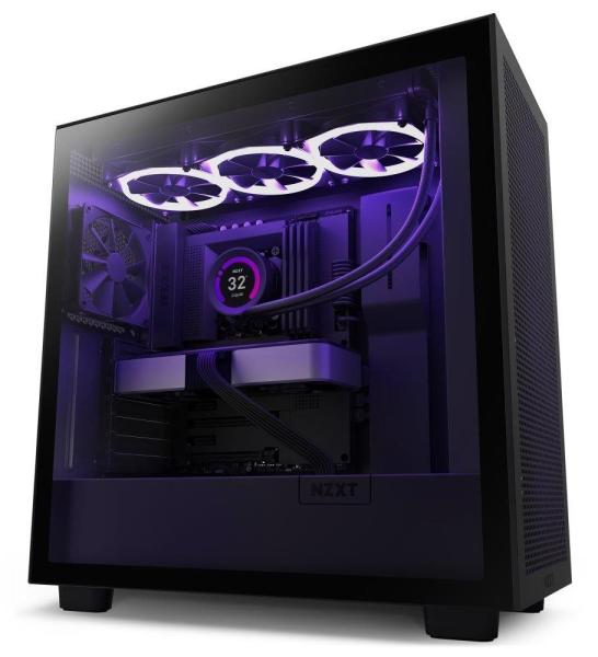 Skriňa NZXT H7 Flow edition /  ATX /  2x120 mm ventilátor /  USB-C /  2x USB /  sklenená bočnica /  sieťovaný panel /  čierna1