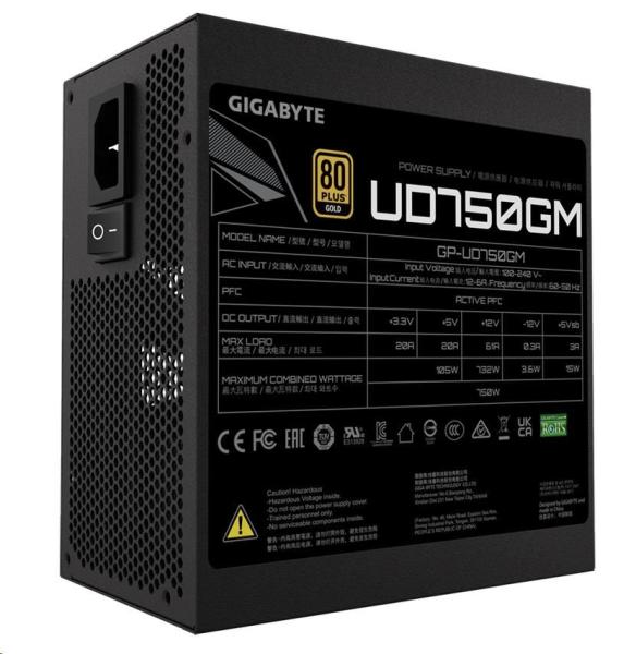 Napájací zdroj GIGABYTE UD750GM, 750W, 80+ Gold, 120mm ventilátor5