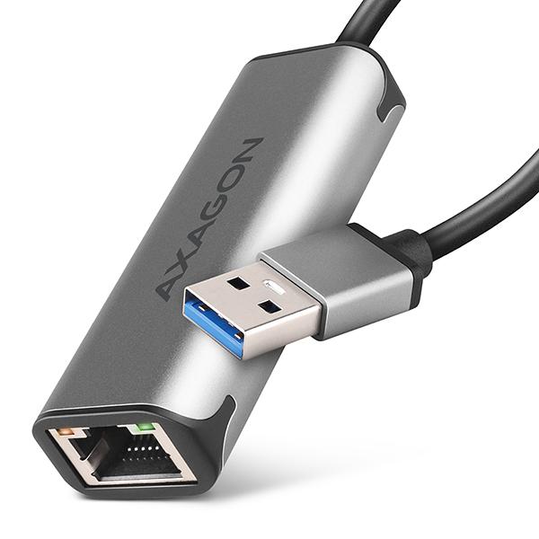 AXAGON ADE-25R,  USB-A 3.2 Gen 1-2.5 Gigabitová sieťová karta Ethernet,  Realtek 8156,  automatická inštalácia,  sivá