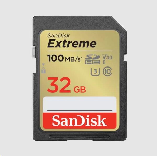 Karta SanDisk SDHC 32 GB Extreme (100 MB/ s triedy 10,  UHS-I U3 V30)
