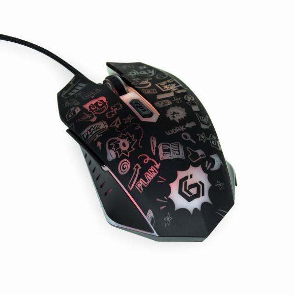 GEMBIRD myš MUS-6B-GRAFIX-01, černá s grafickým potiskem, USB5