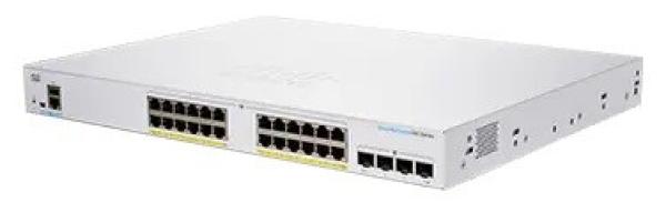 Cisco switch CBS250-24PP-4G-UK (24xGbE,4xSFP,24xPoE+,100W,fanless) - REFRESH