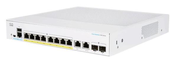 Cisco switch CBS350-8P-2G-EU (8xGbE,2xGbE/SFP combo,8xPoE+,67W,fanless) - REFRESH