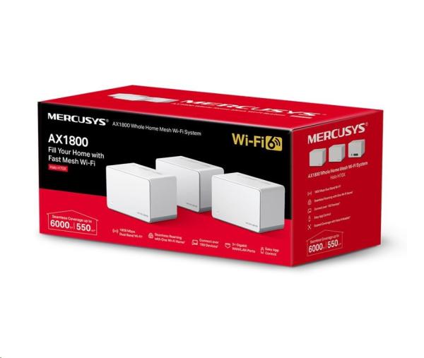 MERCUSYS Halo H70X(3-pack) WiFi6 Mesh (AX1800, 2, 4GHz/ 5GHz, 3xGbELAN/ WAN)1