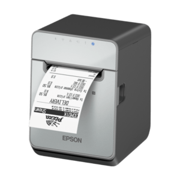 Epson TM-L100,  8 dots/ mm (203 dpi),  cutter,  linerless,  USB,  Lightning,  BT,  Ethernet,  black