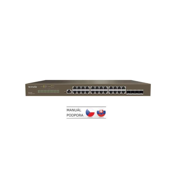 Tenda TEG3328F - L2 Managed Gigabit Switch, 24x RJ45 10/100/1000 Mb/s, 4x SFP 1 Gb/s1