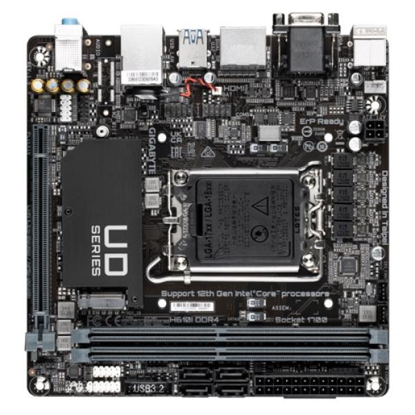 GIGABYTE MB Sc LGA1700 H610I DDR4,  Intel H610,  2xDDR4,  2xDP,  1xHDMI,  1xVGA,  mini-ITX2