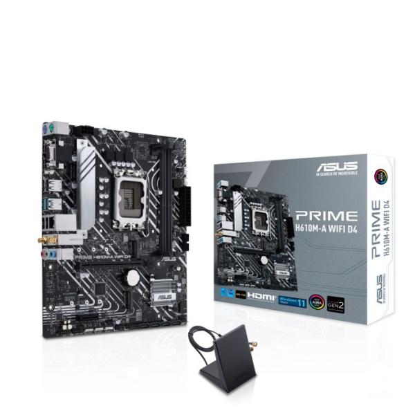 ASUS MB Sc LGA1700 PRIME H610M-A WIFI D4,  Intel H610,  2xDDR4,  1xDP,  1xHDMI,  1xVGA,  WI-FI,  mATX